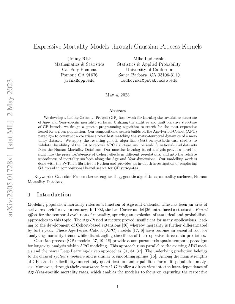高斯过程内核表达的死亡率模型（英文版）