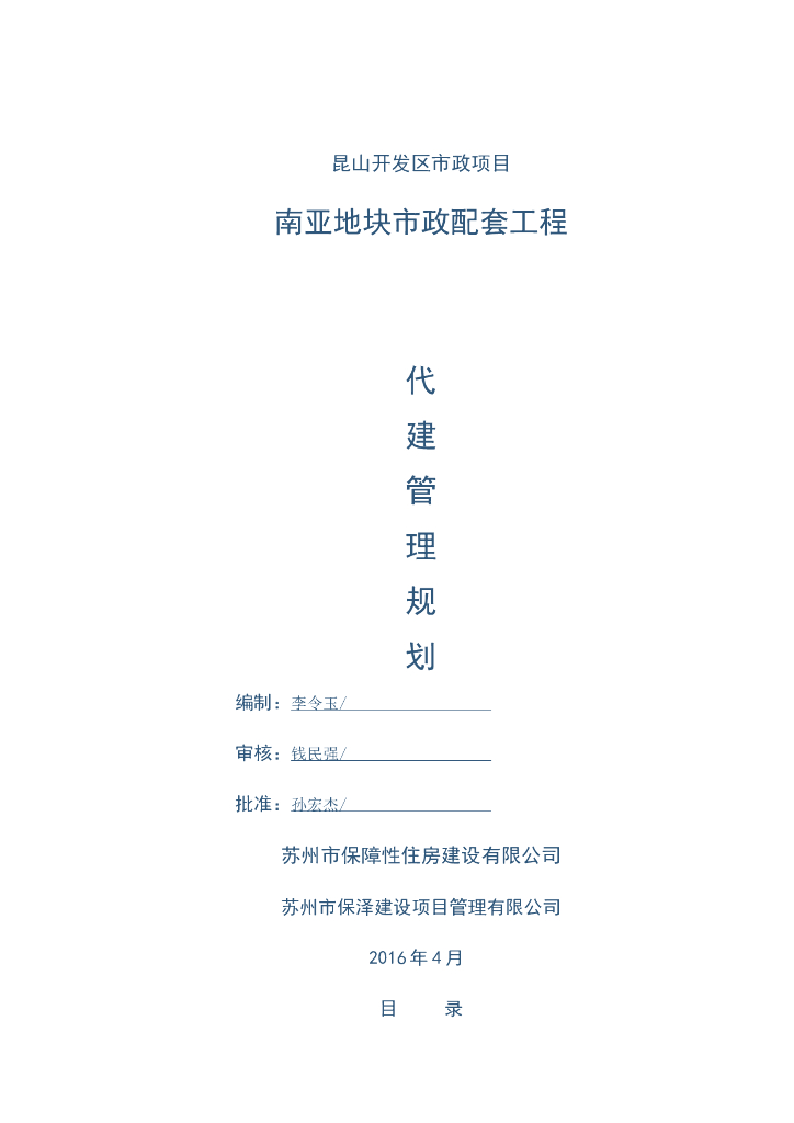 市政配套工程代建管理规划（90页）