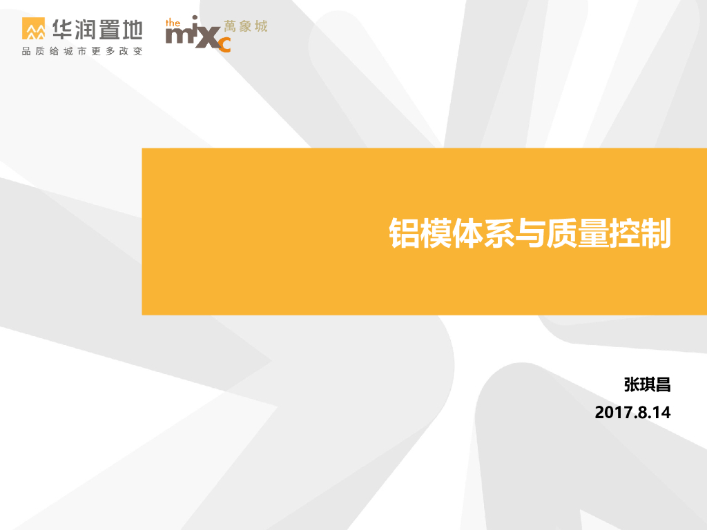 某知名地产集团铝模体系与质量控制