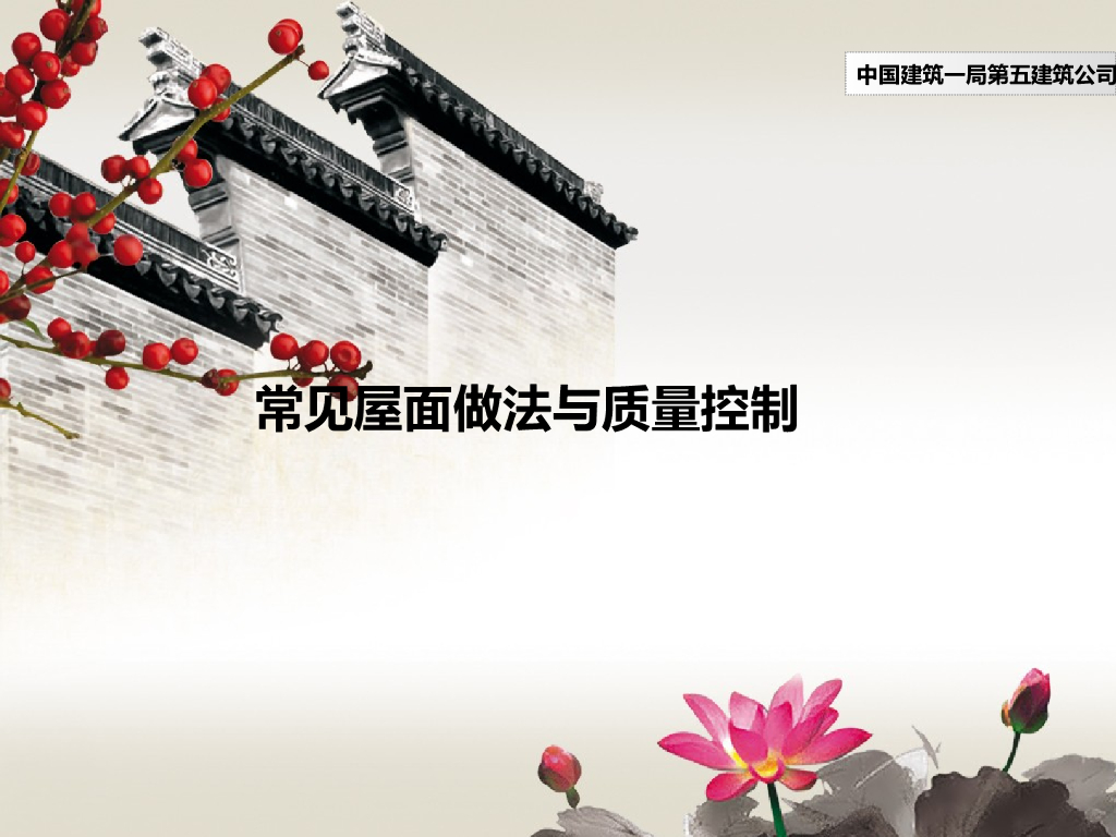 常见屋面做法与质量控制培训讲义（含图）