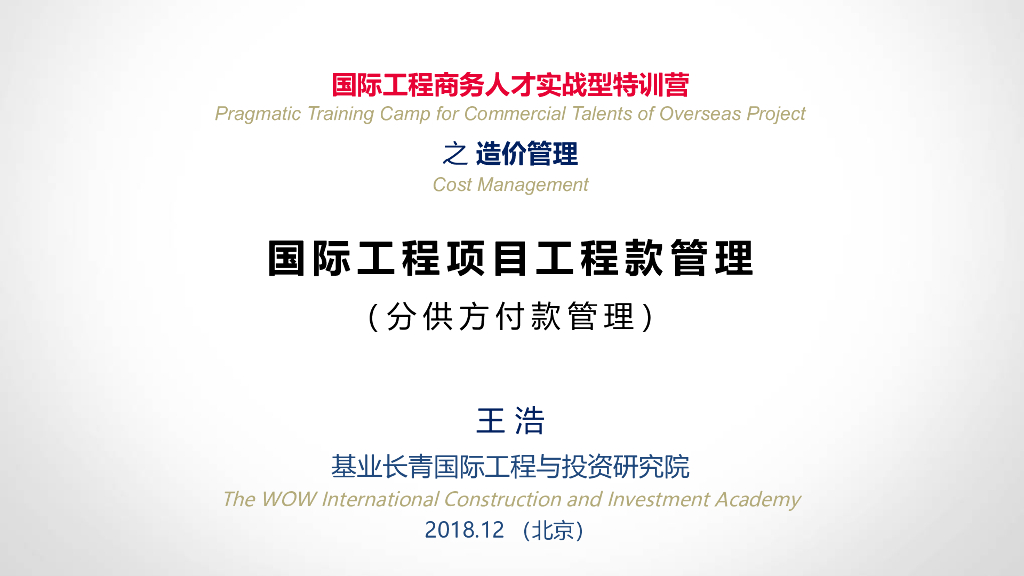 国际工程项目分供方付款管理（78页）