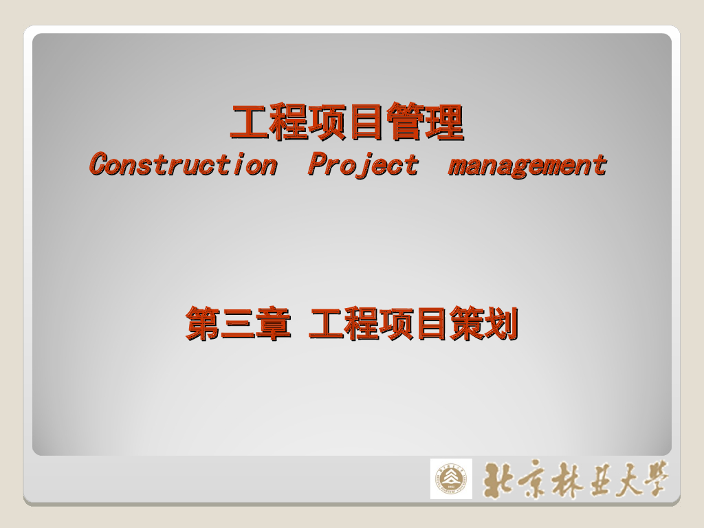 工程项目管理-项目策划