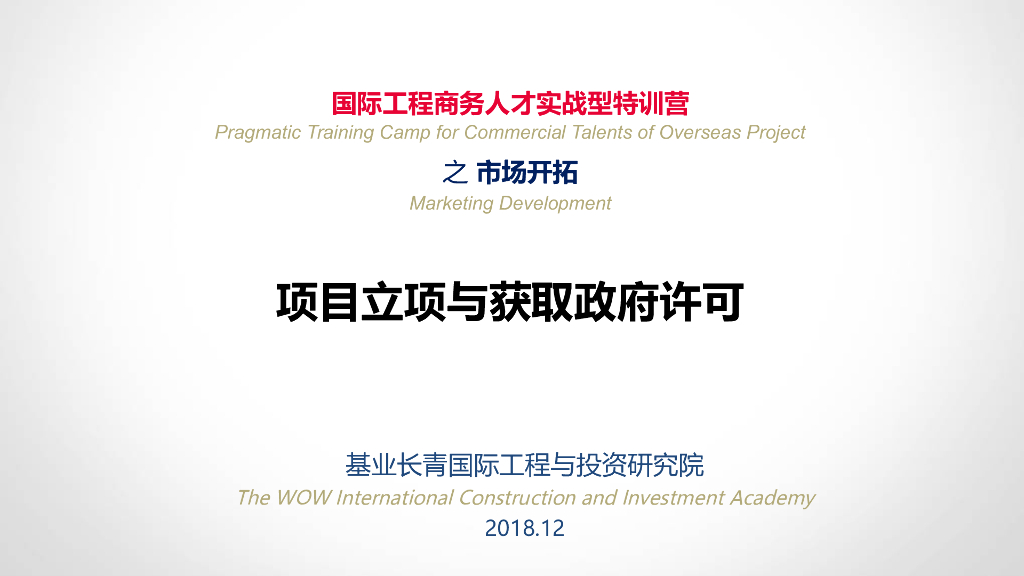 国际工程项目立项与获取政府许可（PPT）