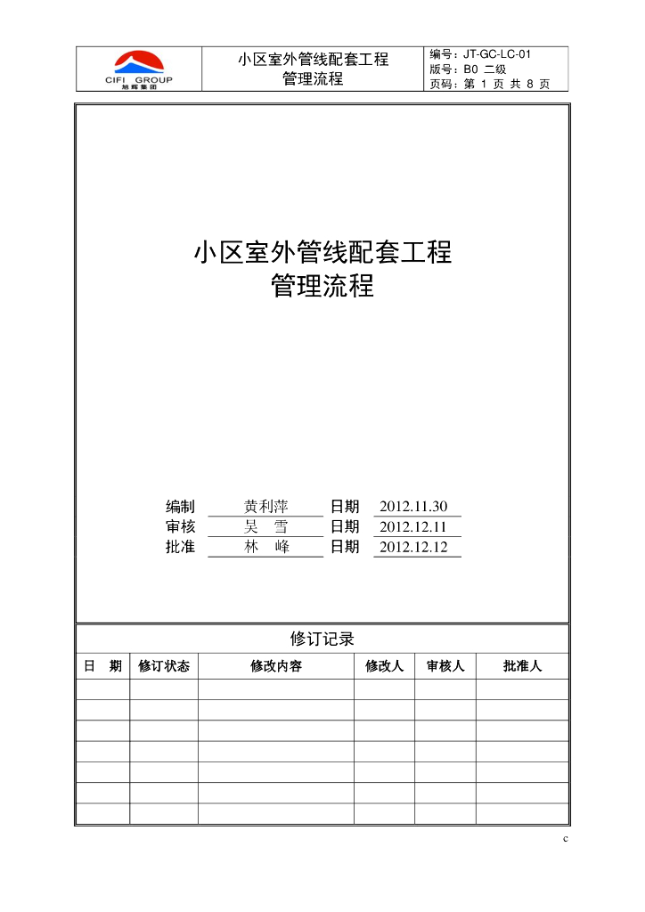 小区室外管线配套工程管理流程
