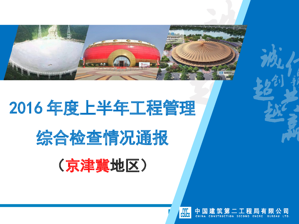 2016年度上半年工程管理综合检查情况通报（京津冀地区）