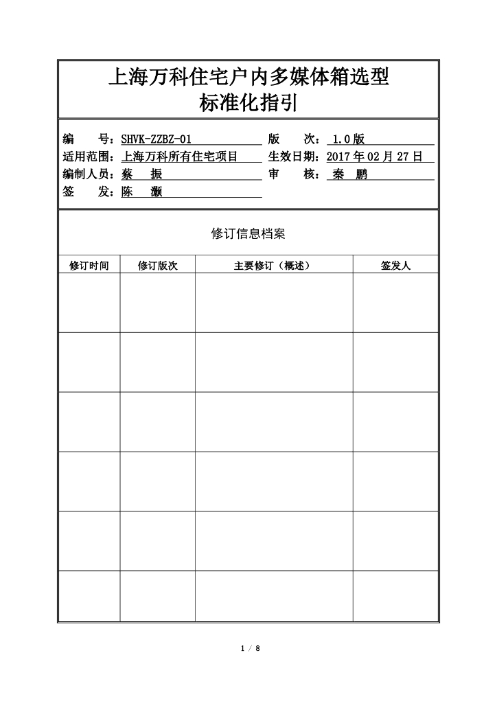 [上海]地产企业住宅标准化文件