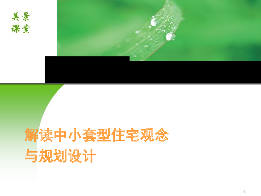 解读中小套型住宅观念与规划设计（142页）