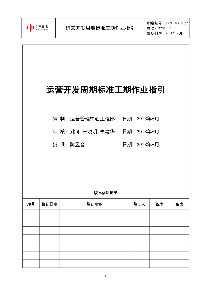 运营开发周期标准工期作业指引