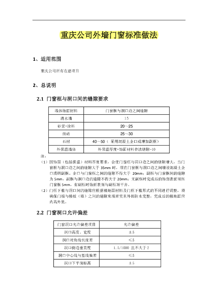 外墙门窗标准做法 