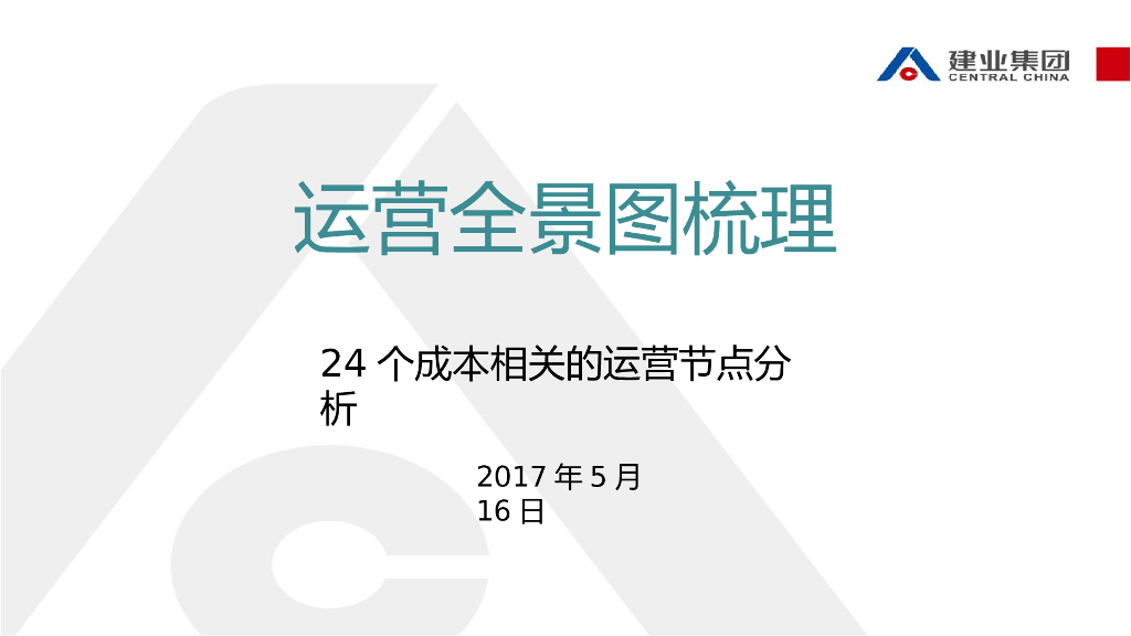 房地产项目成本运营全景图梳理（PPT)