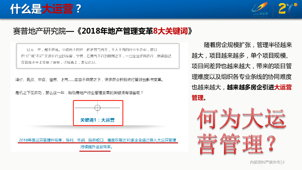 知名地产公司大运营管理讲解