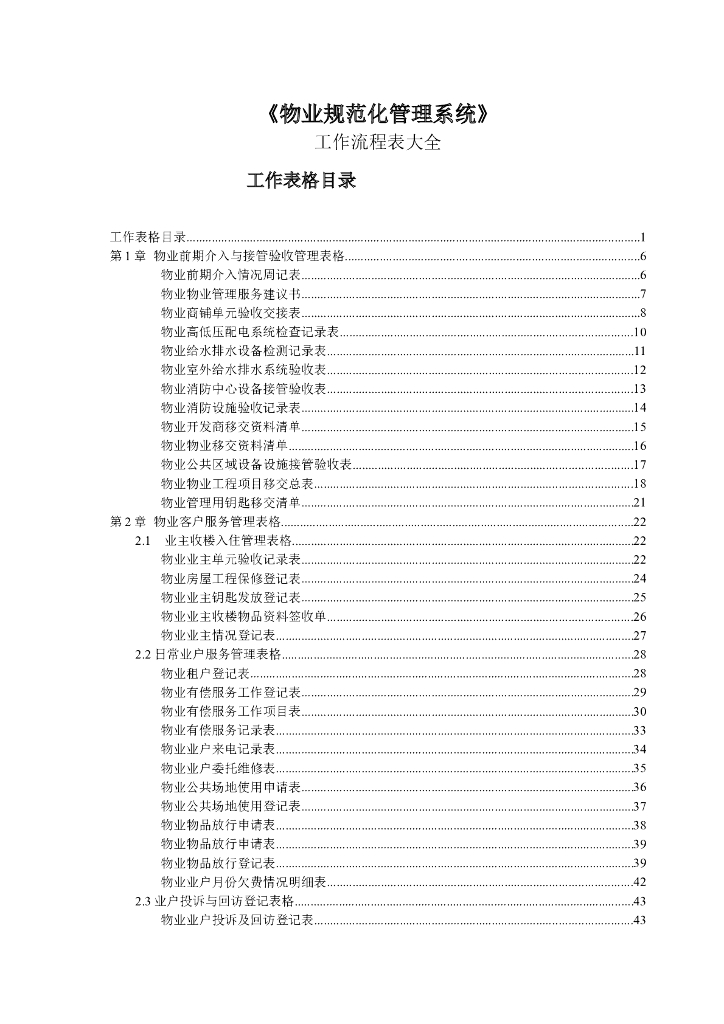 房地产公司物业全流程管理表格大全（169页）