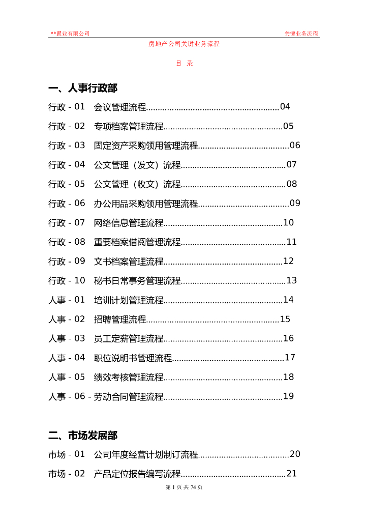 房地产公司关键业务流程（共72页）