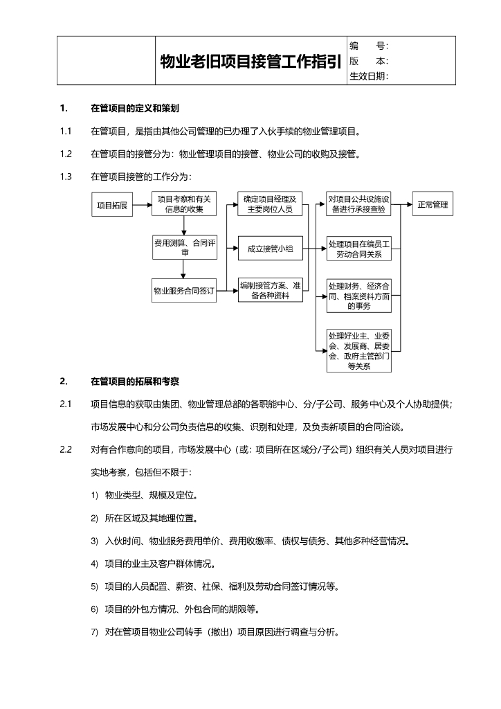 物业老旧项目接管工作指引