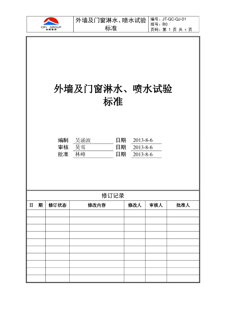 外墙及门窗淋水喷水试验标准