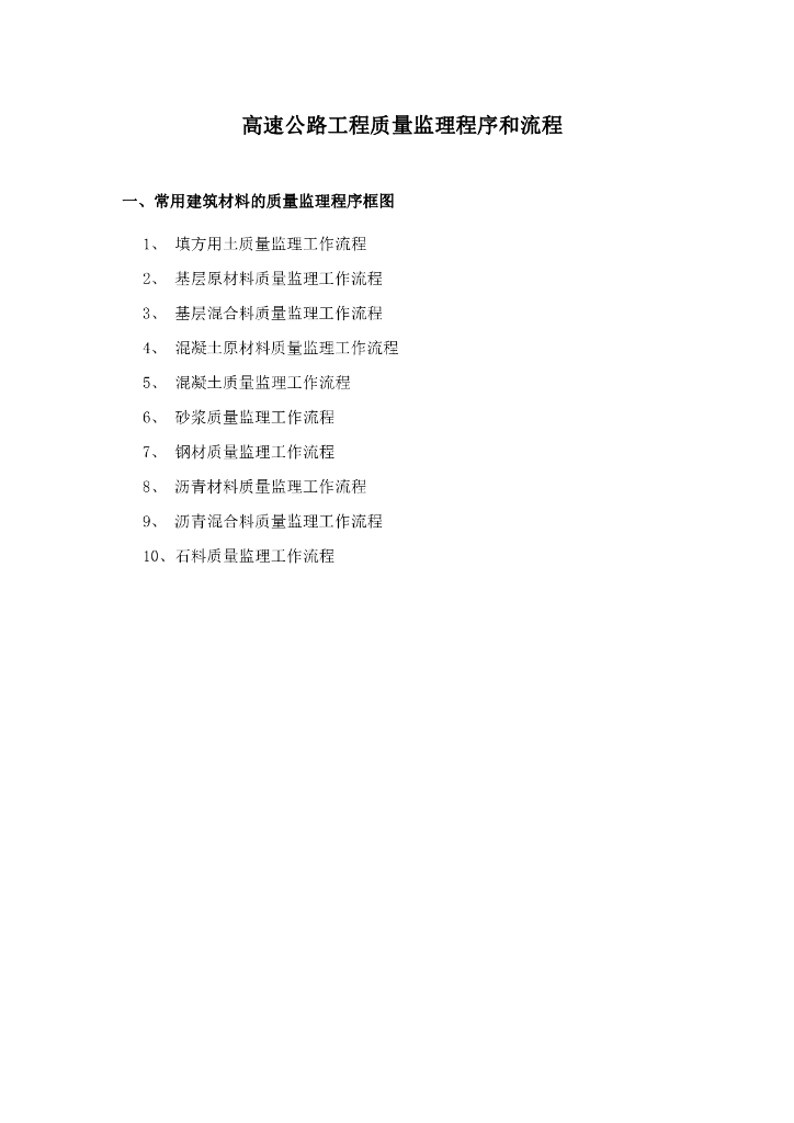 高速公路工程质量监理程序和流程（65个流程图）