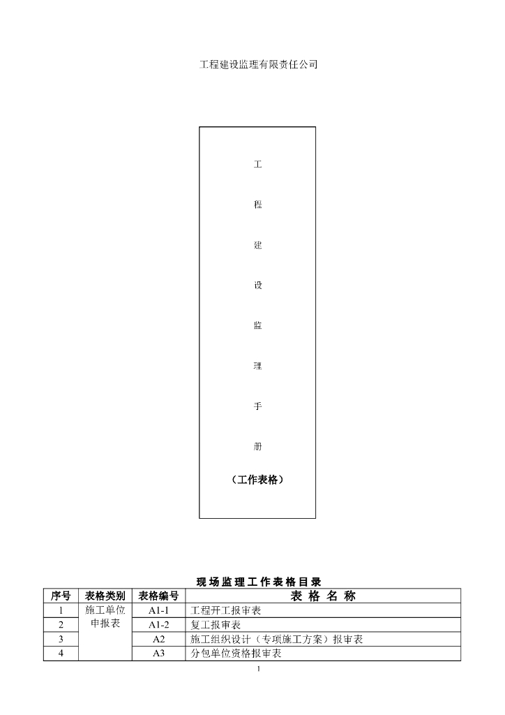 监理公司工程建设监理常用表格汇总（108页）