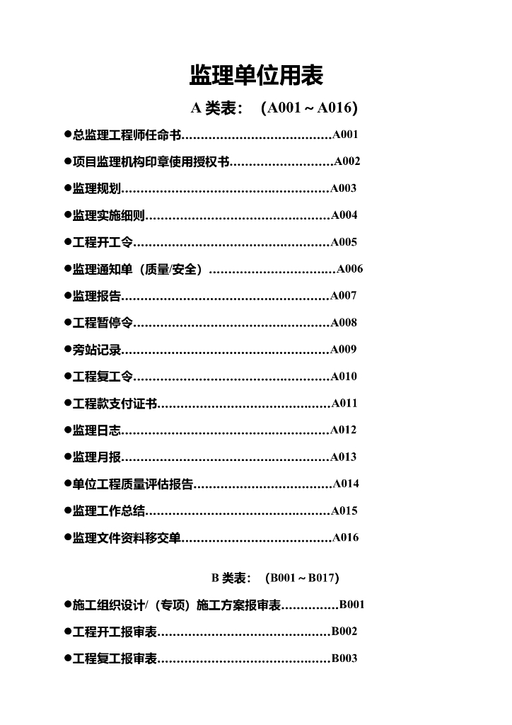 [四川]房建工程监理单位全套用表