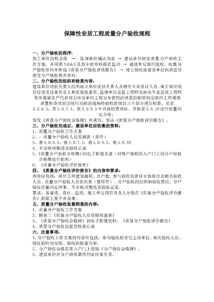 房建工程项目监理验收程序及表格