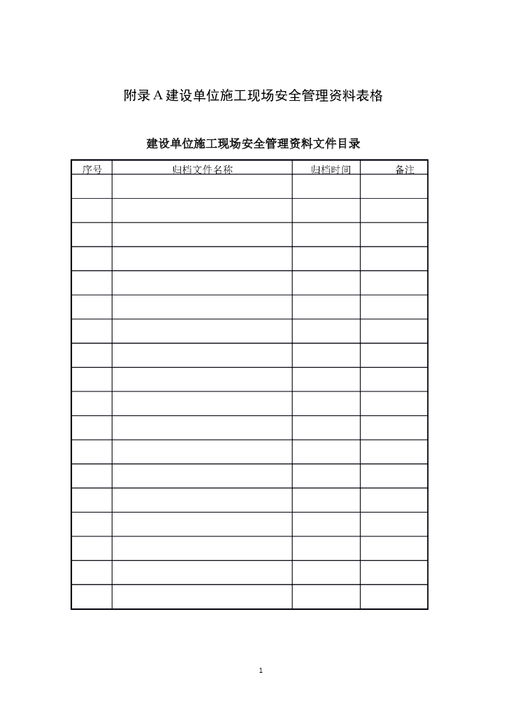 建设单位施工现场安全管理资料表格（表格齐全）