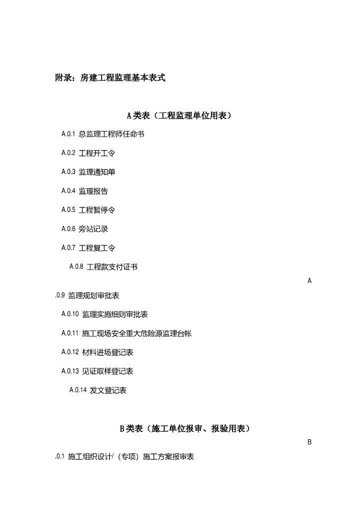 房建监理资料表格（共33页）