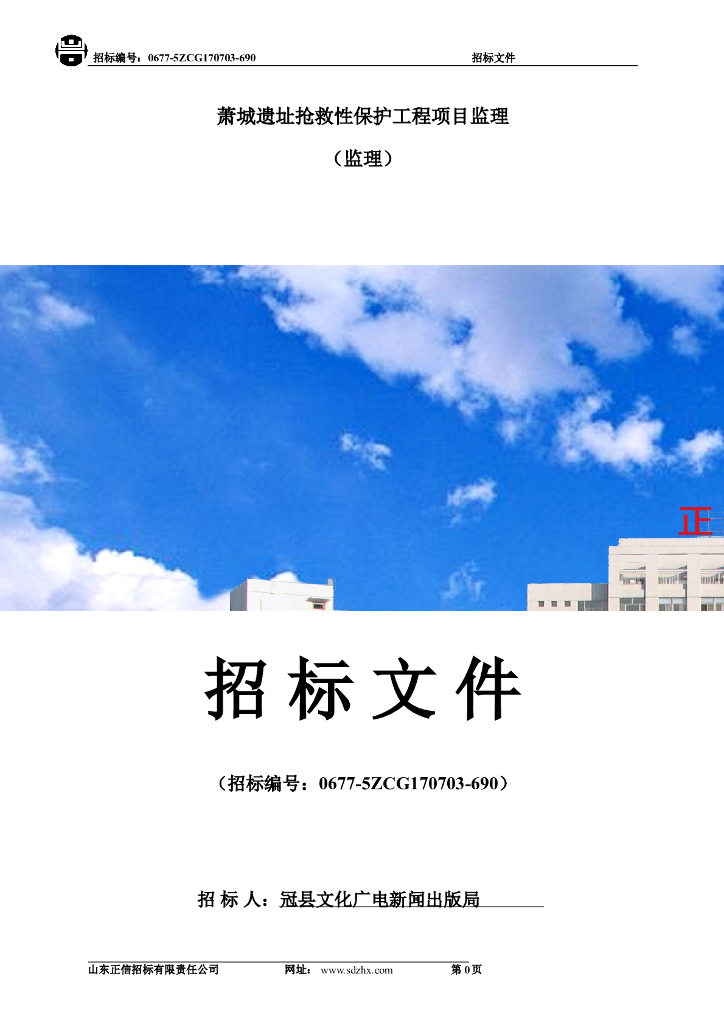 萧城遗址抢救性保护工程项目监理招标文件
