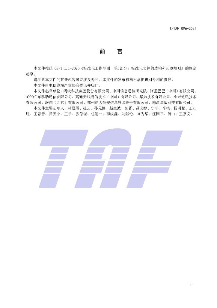 T/TAF 096-2021 标准预览