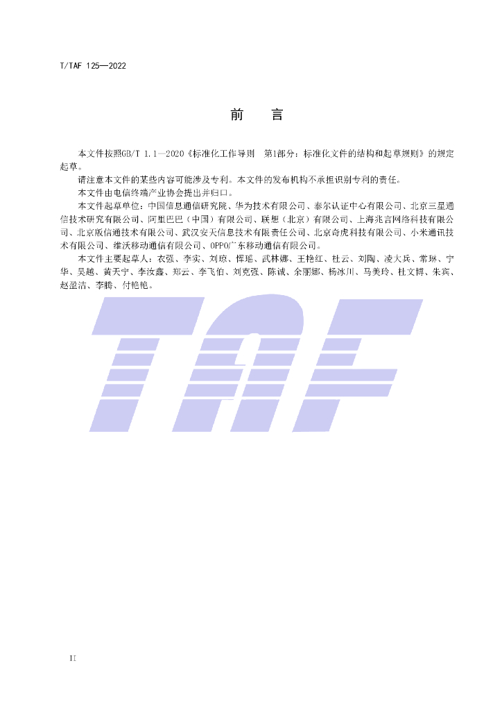 T/TAF 125-2022 标准预览