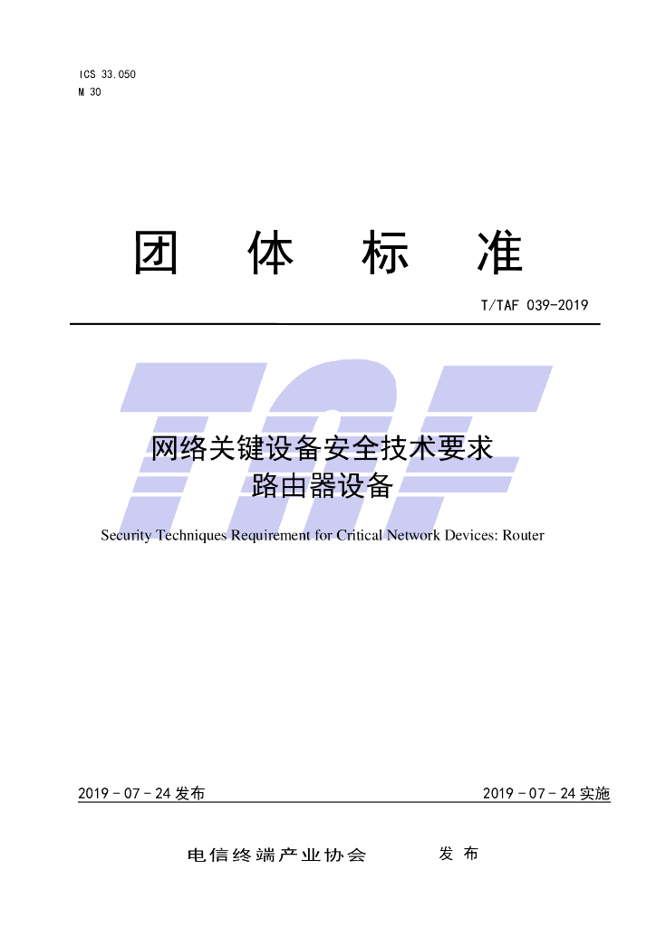 T/TAF 039-2019 标准预览