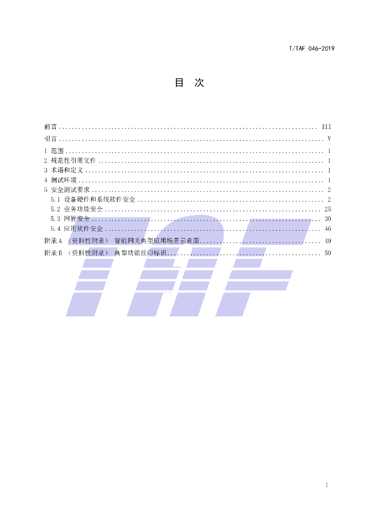 T/TAF 046-2019 标准预览
