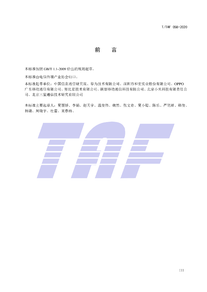 T/TAF 058-2020 标准预览