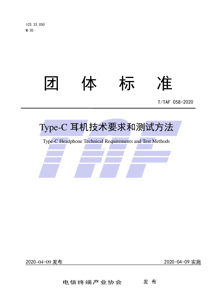 T/TAF 058-2020 标准预览
