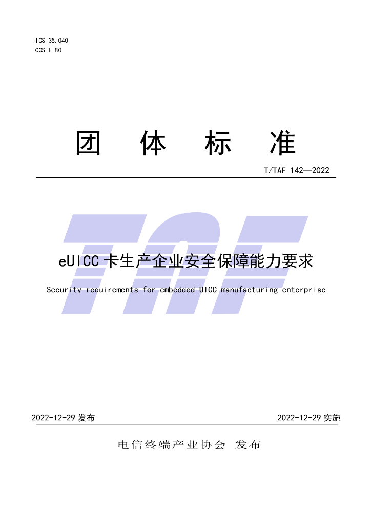 T/TAF 142-2022 标准预览