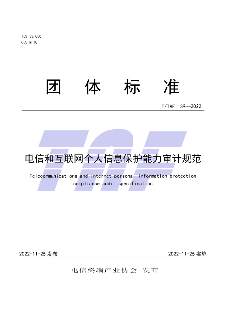 T/TAF 139-2022 标准预览