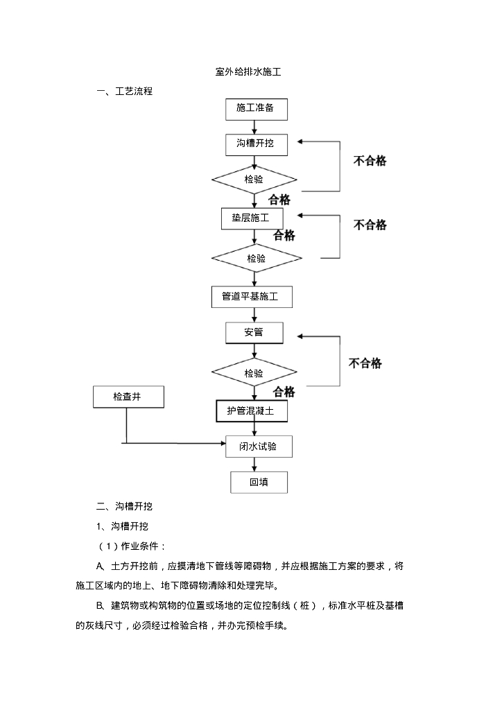 室外给排水施工方案