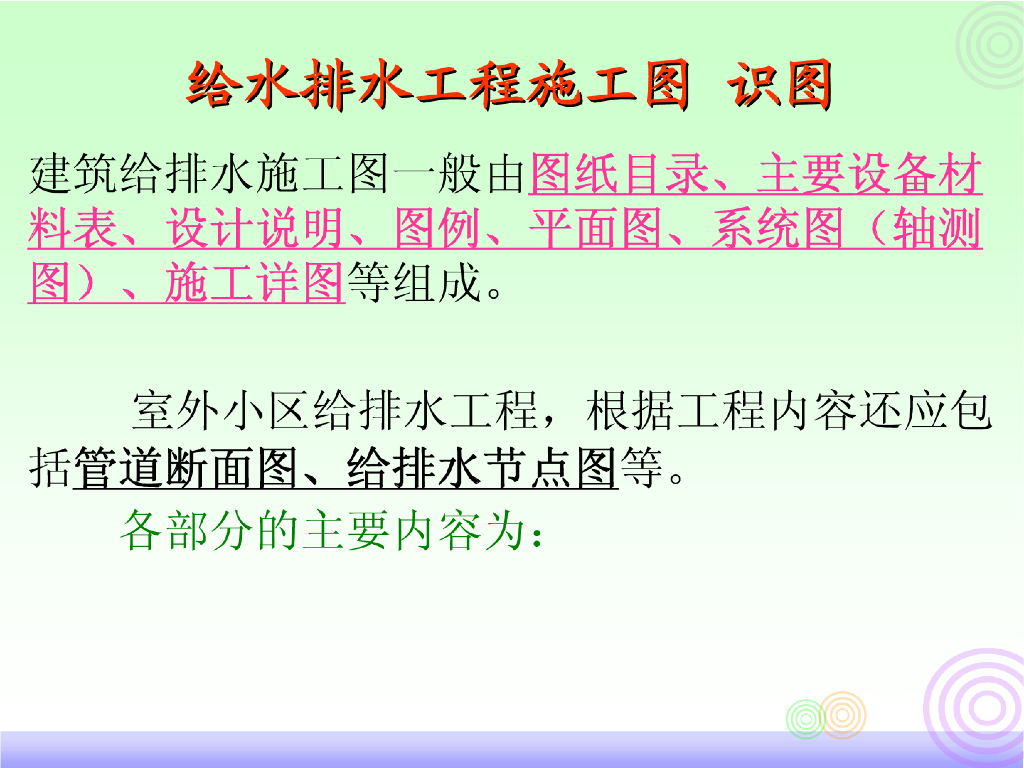 给排水系统图识图，详细讲解