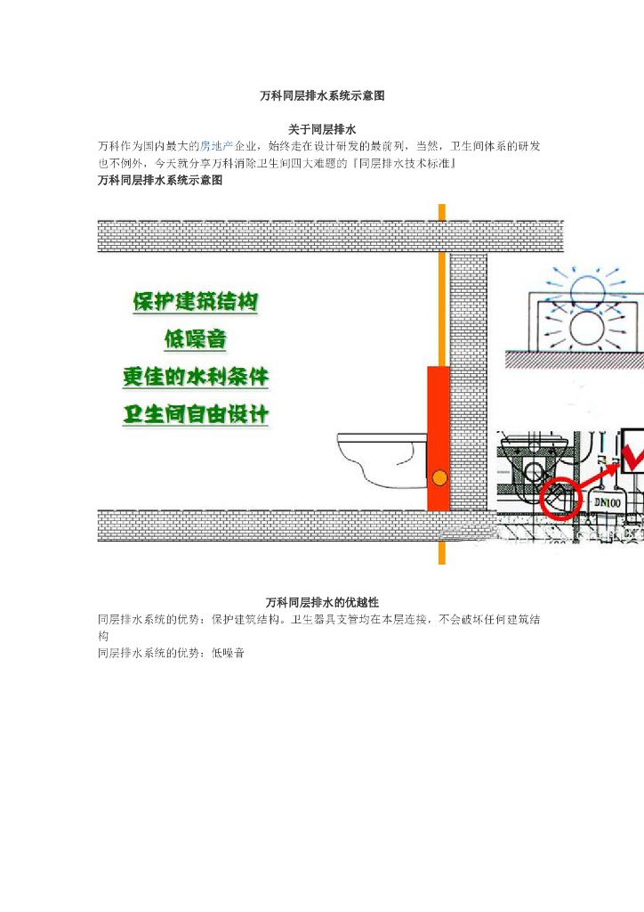 知名地产同层排水系统示意图