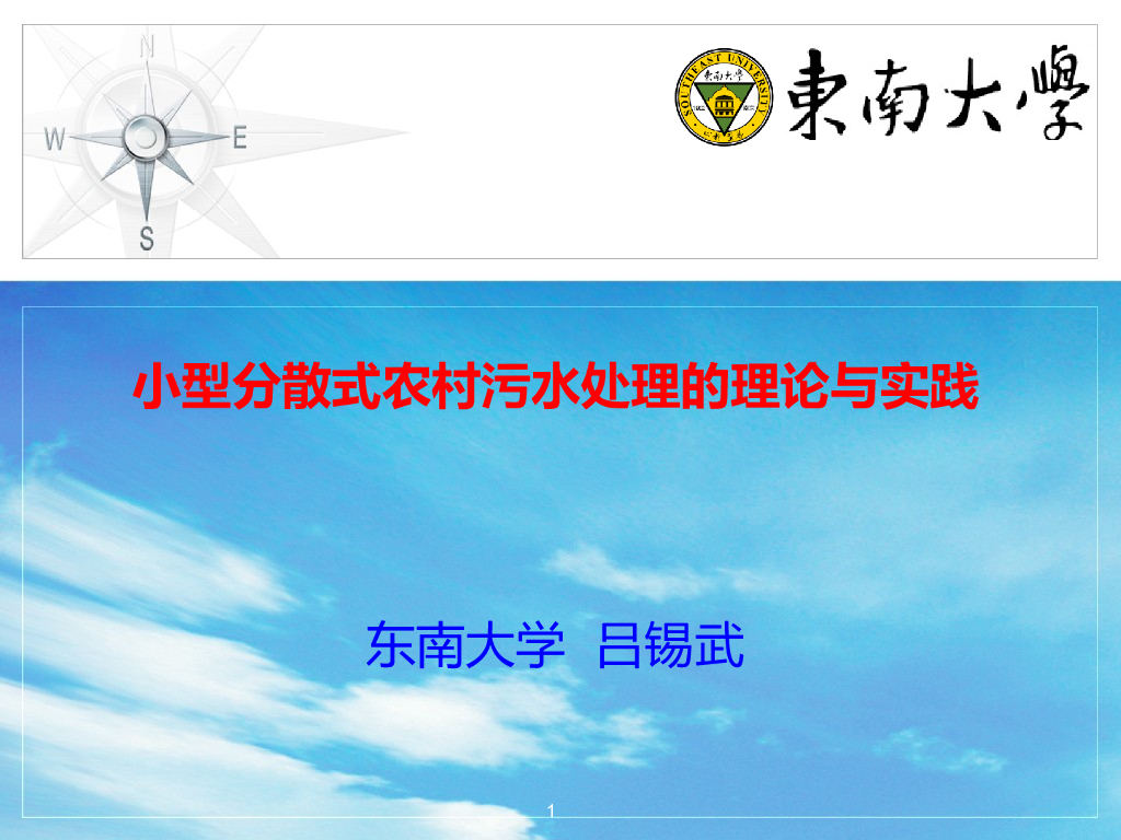小型分散式农村污水处理的理论与实践