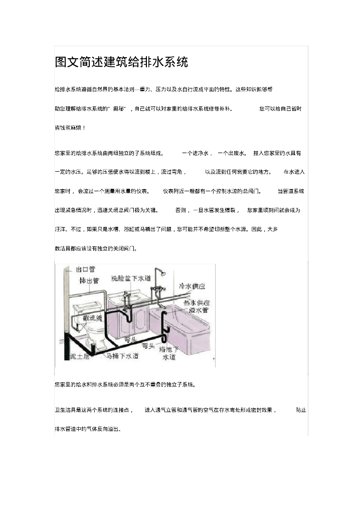 图文简述建筑给排水系统