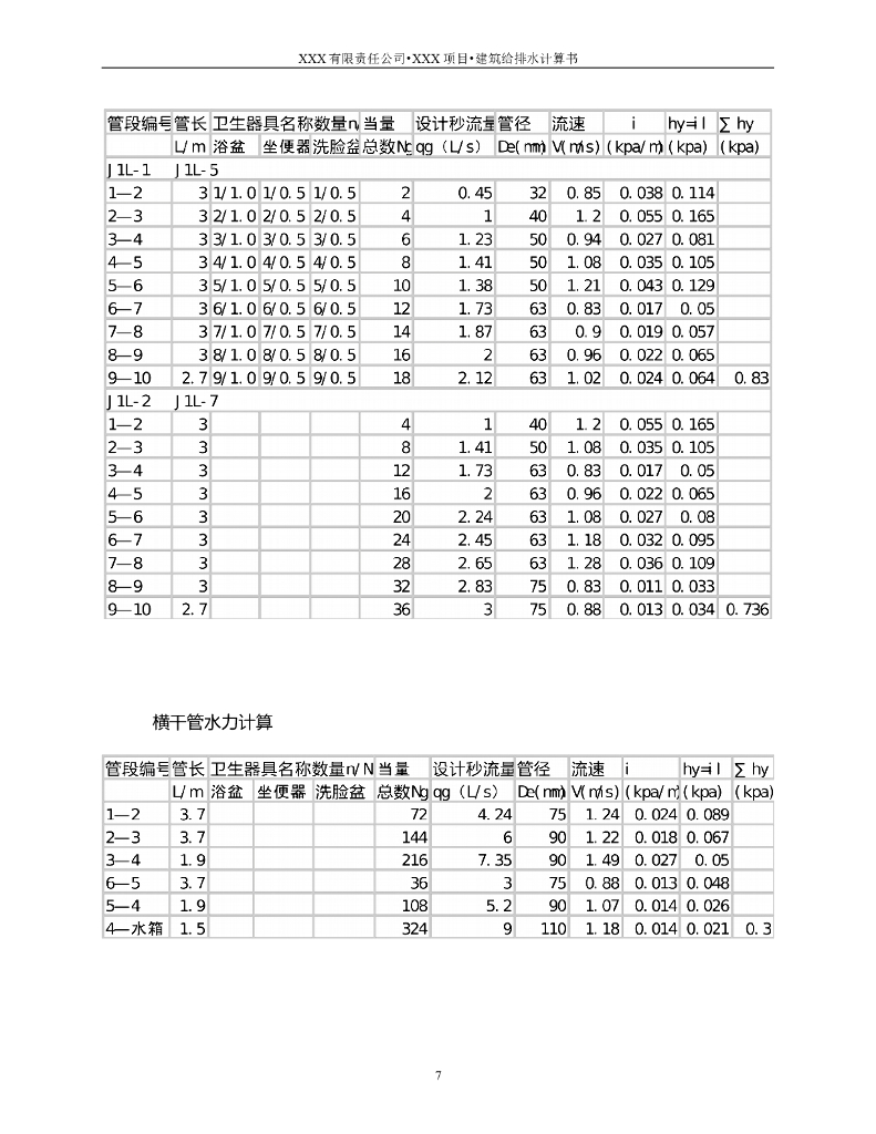 建筑给排水计算书范本_第10页