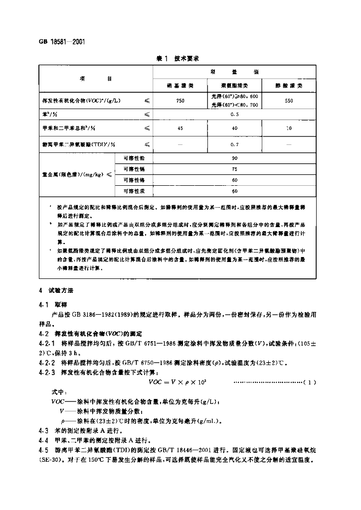 GB 18581-2001 标准预览