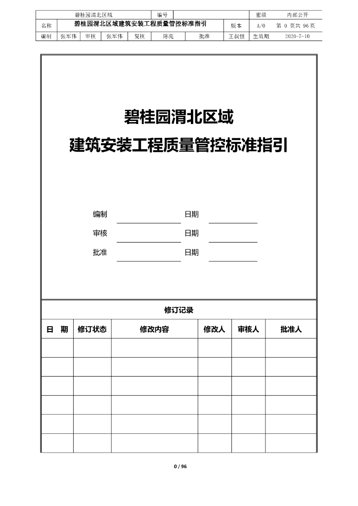 知名房企丨建筑安装工程质量管控标准指引