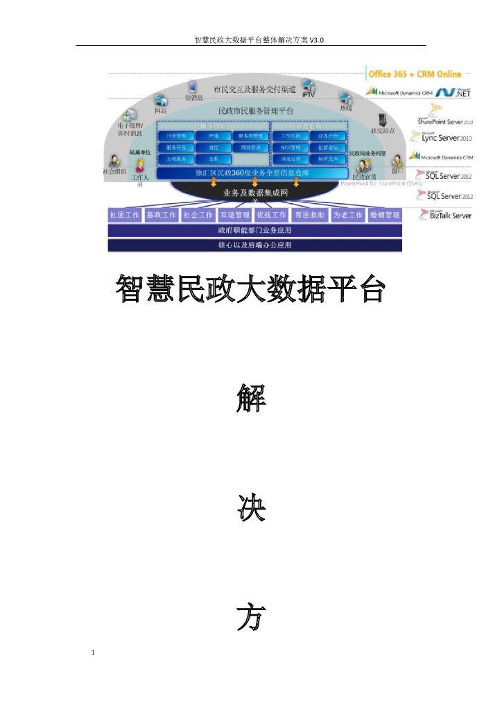 智慧民政大数据平台整体解决方案