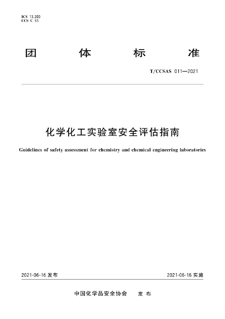 T/CCSAS 011-2021 标准预览