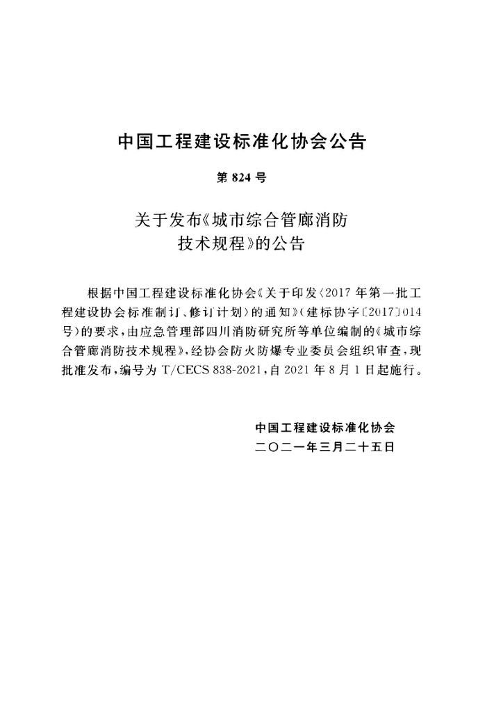 T/CECS 838-2021 标准预览