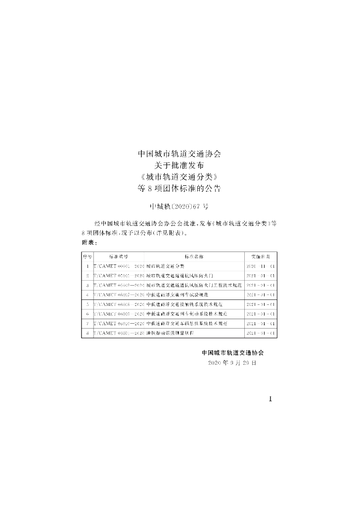 T/CAMET 00001-2020 标准预览