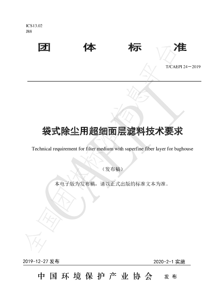 T/CAEPI 24-2019 标准预览