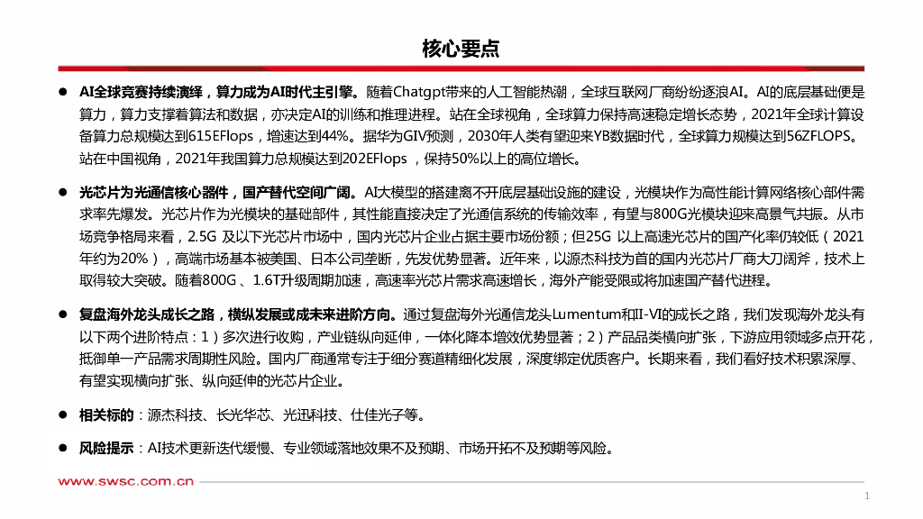 西南证券：人工智能专题研究：光芯片——AI时代“芯”核心_第2页
