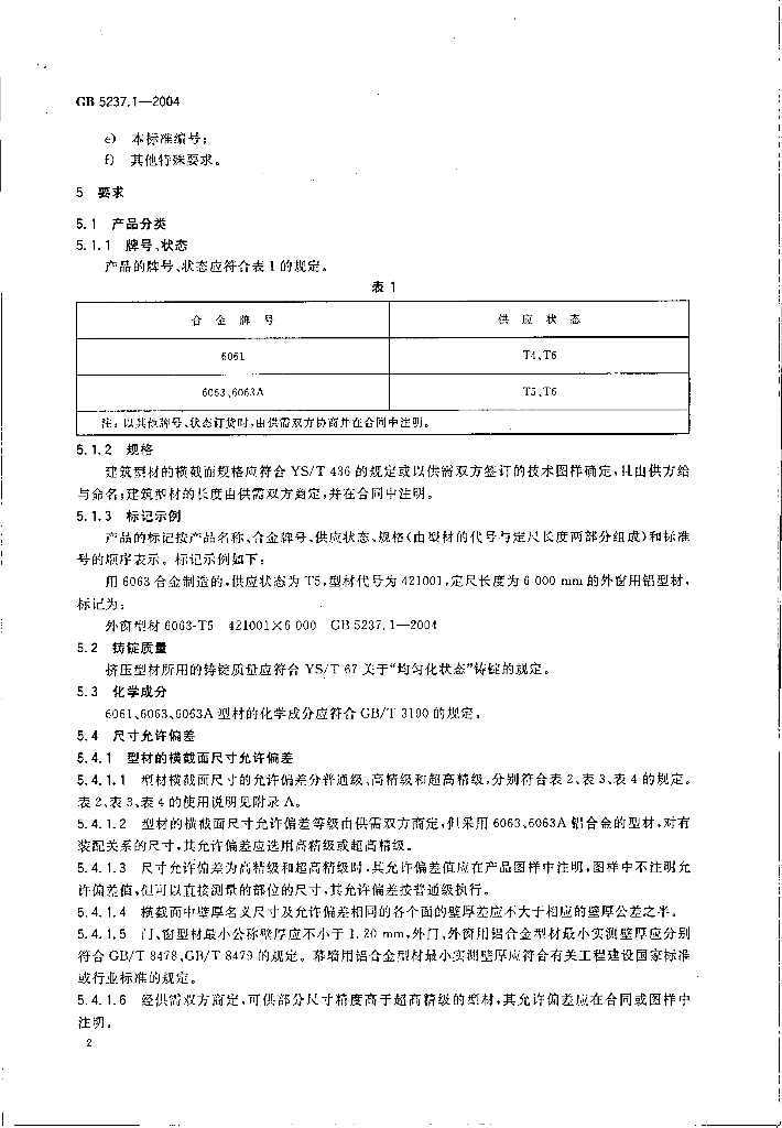 GB 5237.1-2004 标准预览