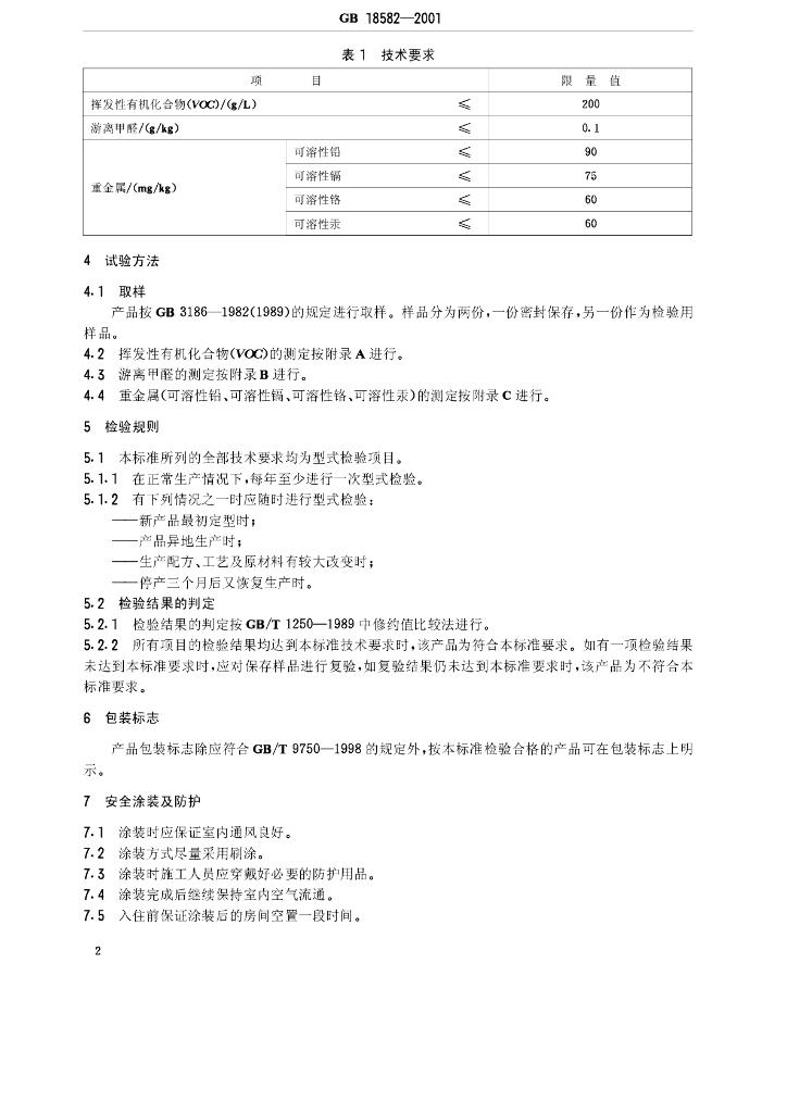 GB 18582-2001 标准预览